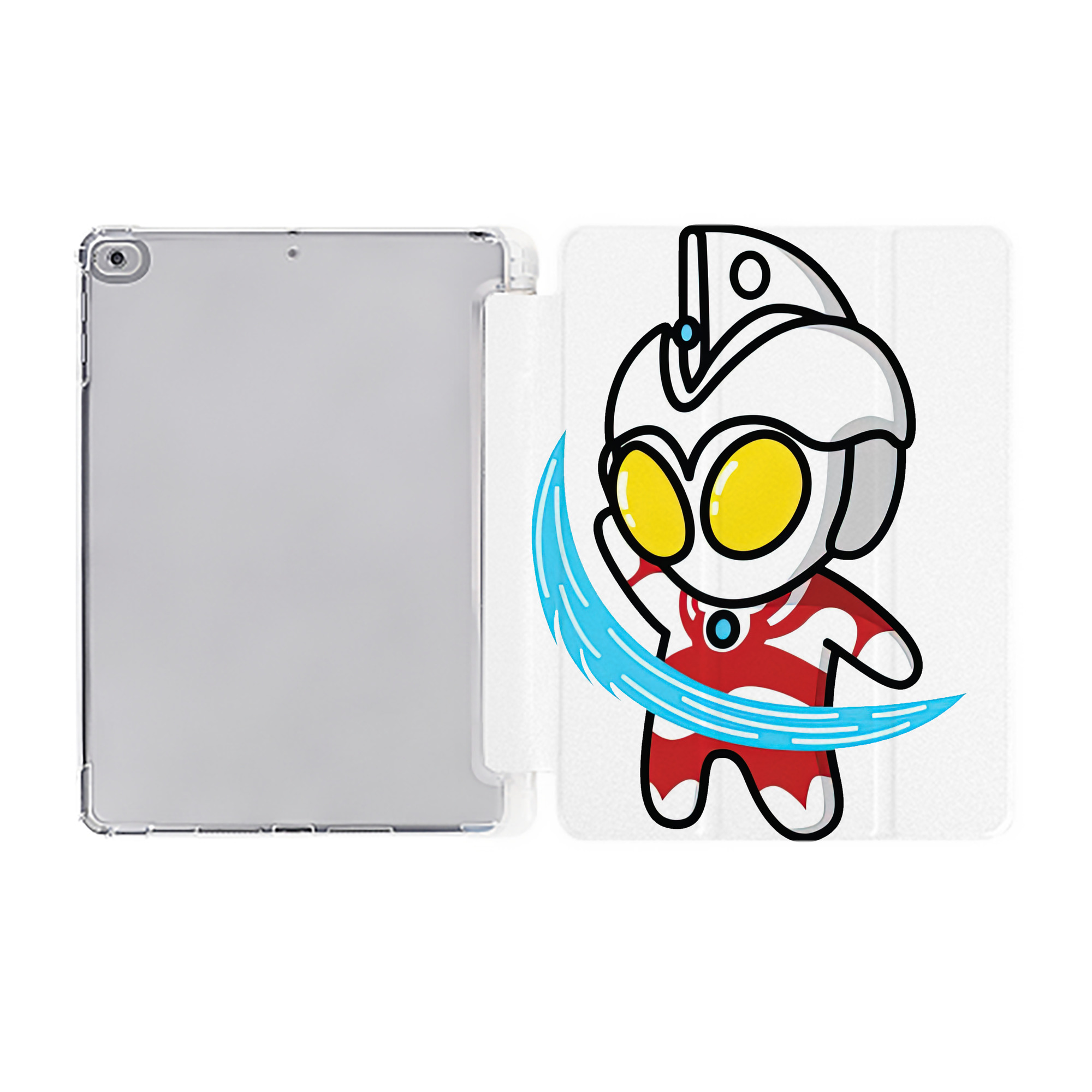 （画像用） ウルトラマン Ultraman IPad ケース ペン収納付き 三つ折りスタンド PUレザー×シリコン 対応機種9.5/10.5/10.9インチ
